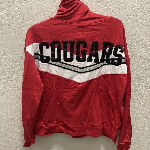 PINK with 5th ocean UH Houston Cougars red full zip Hoodie | Embroidered | Small - Picture 3 of 9